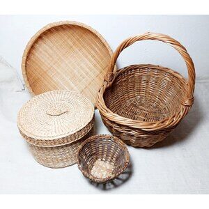 Natural woven baskets, Bundle, Cute baskets for organizing small items